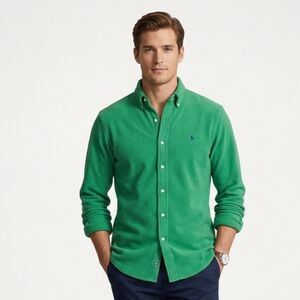 VTG Ralph Lauren Blaire Shirt Mens XL Green Fleece Button Up Oversized Soft